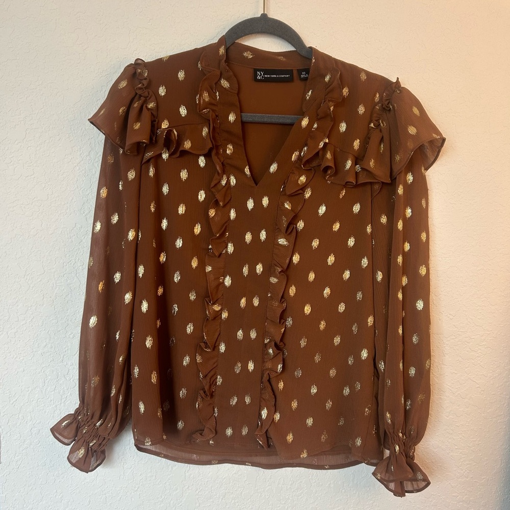 NY&C Ruffled Blouse XS